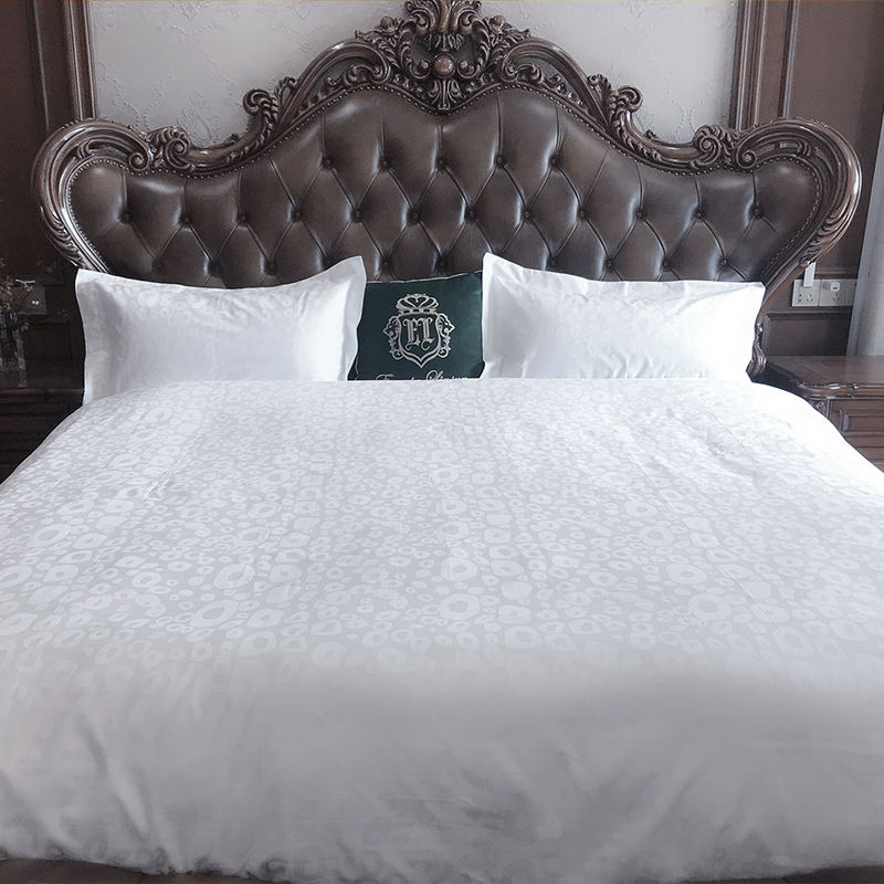 60'lar Saf Beyaz Pamuk T300 Otel Jakard Yatak Setleri
