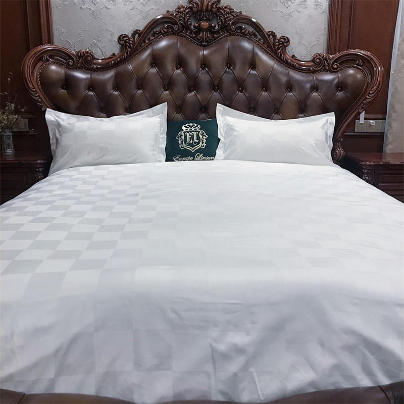 60'lar tarak pamuk beyaz sateen dobby check otel yatağı nevresim kapak setleri