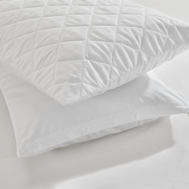 Fermuarlı su geçirmez 100gsm mikrofiber kapitone otel yatak yastık koruyucusu
