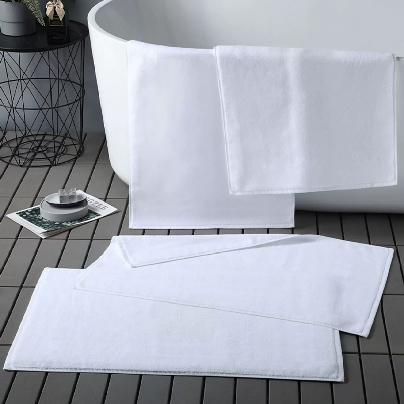 Crisp Beyaz Kalın Pamuklu Düz Terry Hotel Banyo Mat