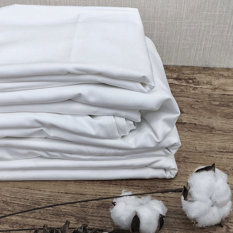 Saf Pamuk Saf Beyaz T250 Sateen Sade Otel Alt Çarşaf